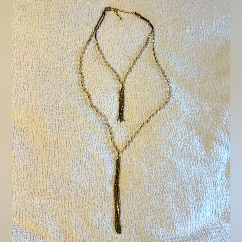 Double layered tassel necklace